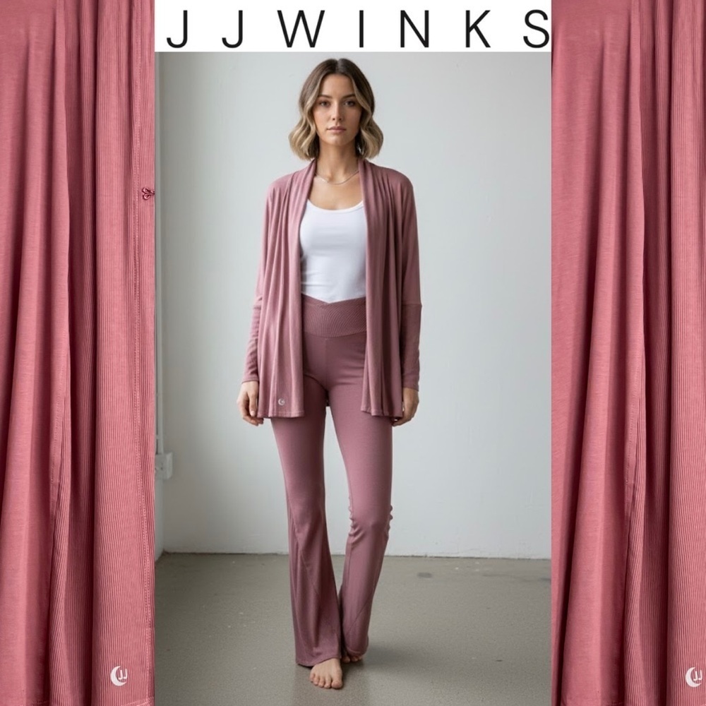 JJWinks Mauve Lounge Intimate Pajama Cardigan Minimalist Quiet Luxury Modal S